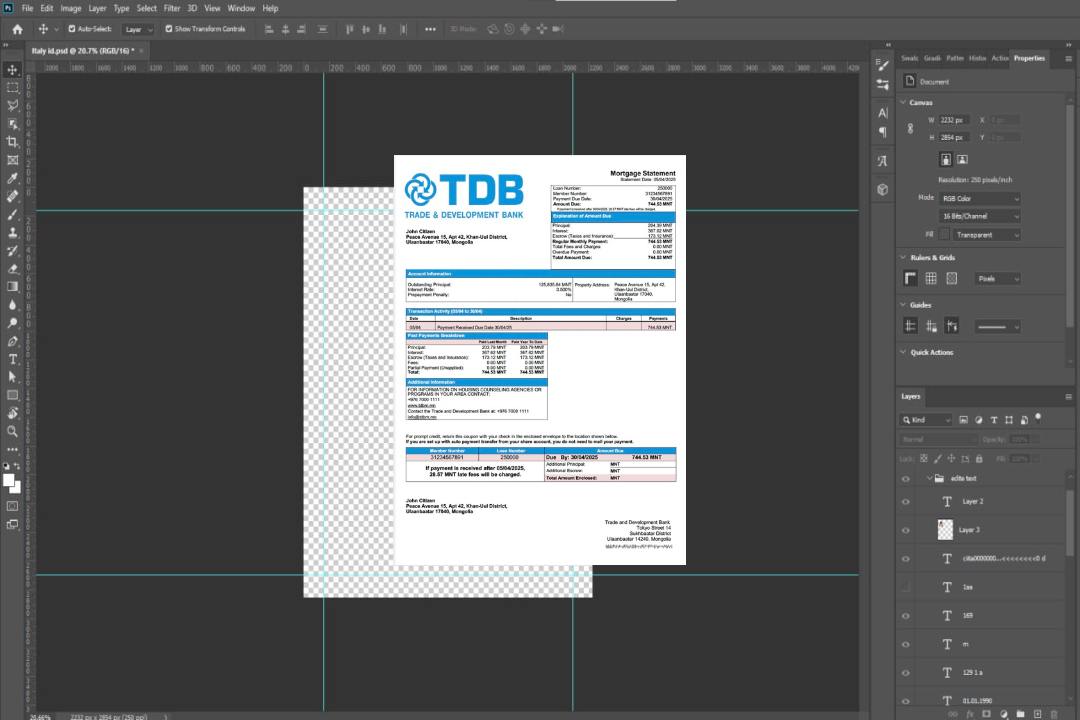 Modèle Word et PDF de relevé hypothécaire de la Banque de commerce et de développement de la Mongolie template Modèle Word et PDF de relevé hypothécaire de la Banque de commerce et de développement de la Mongolie template